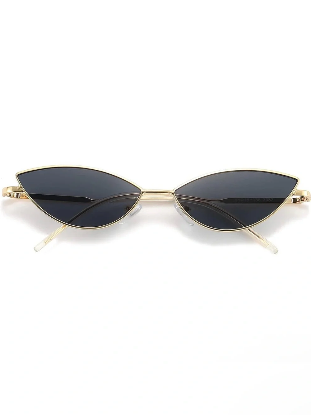 Dollger Gold Frame Dark Black Cat-Eye Sunglasses